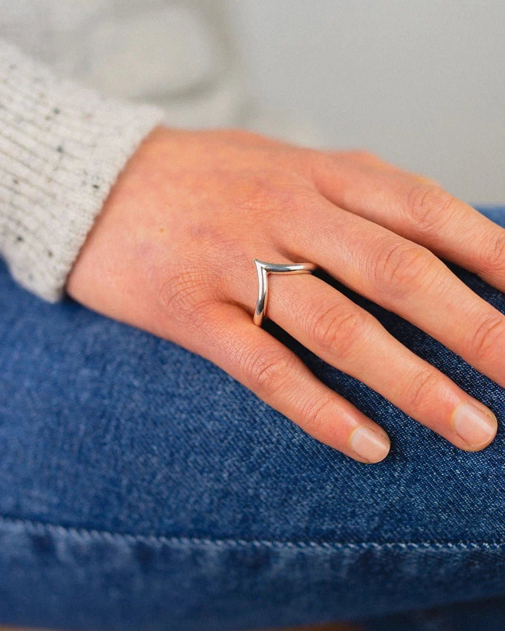 Spiky Engagement and Wishbone Wedding Ring Set Pruden and Smith