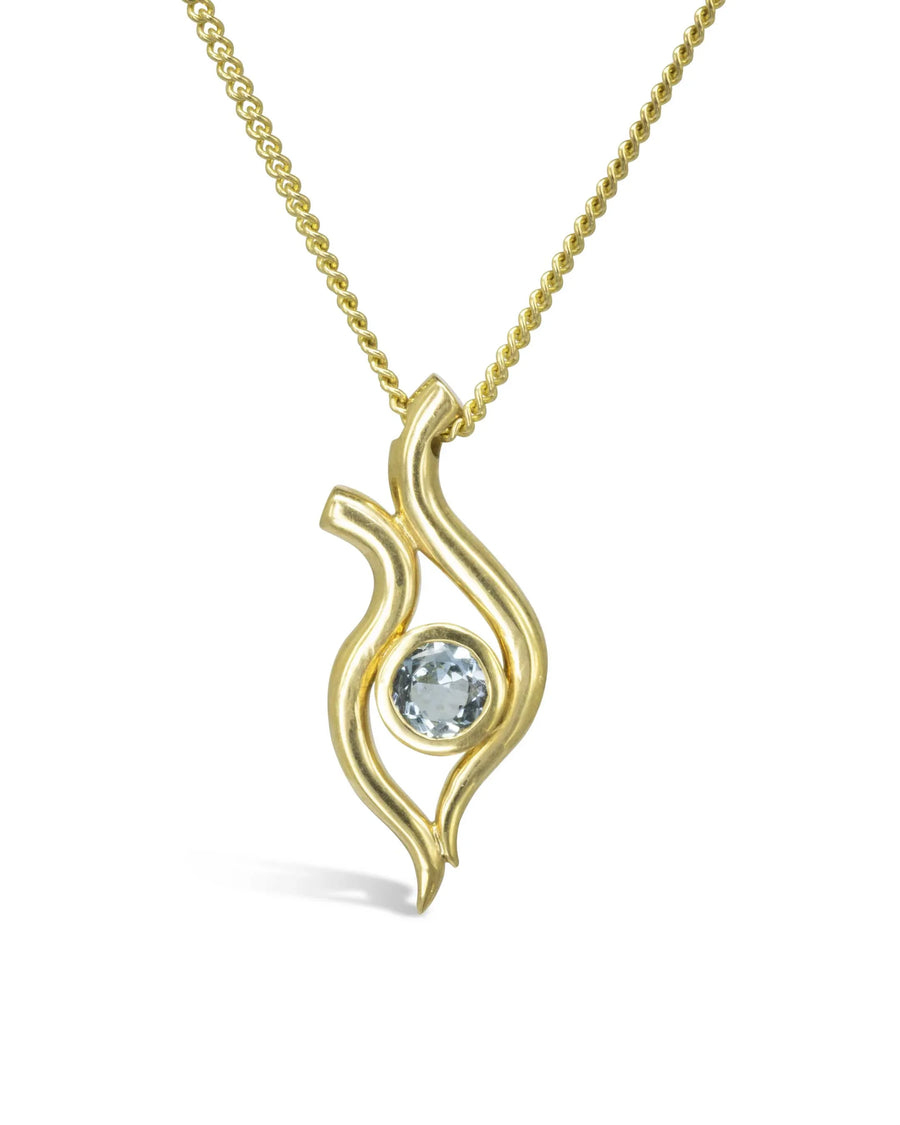 Spiky Yellow 9ct Gold Gemstone Pendant Pendant Pruden and Smith