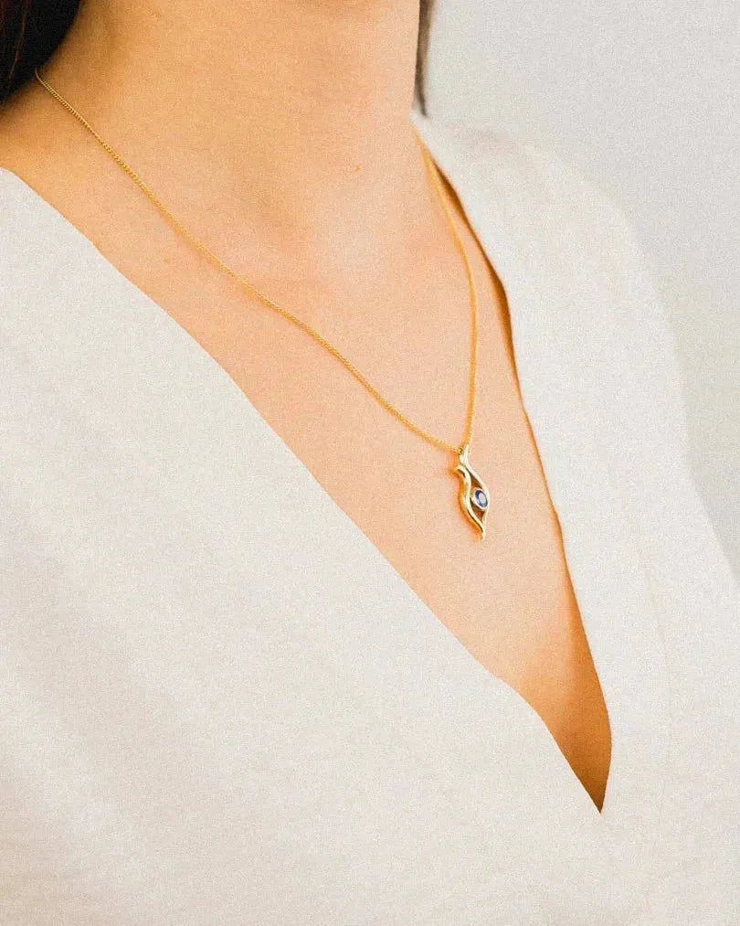 Spiky Yellow 9ct Gold Gemstone Pendant Pendant Pruden and Smith