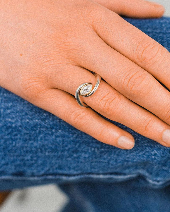 Spiky Marquise Cut Diamond Platinum Ring Ring Pruden and Smith