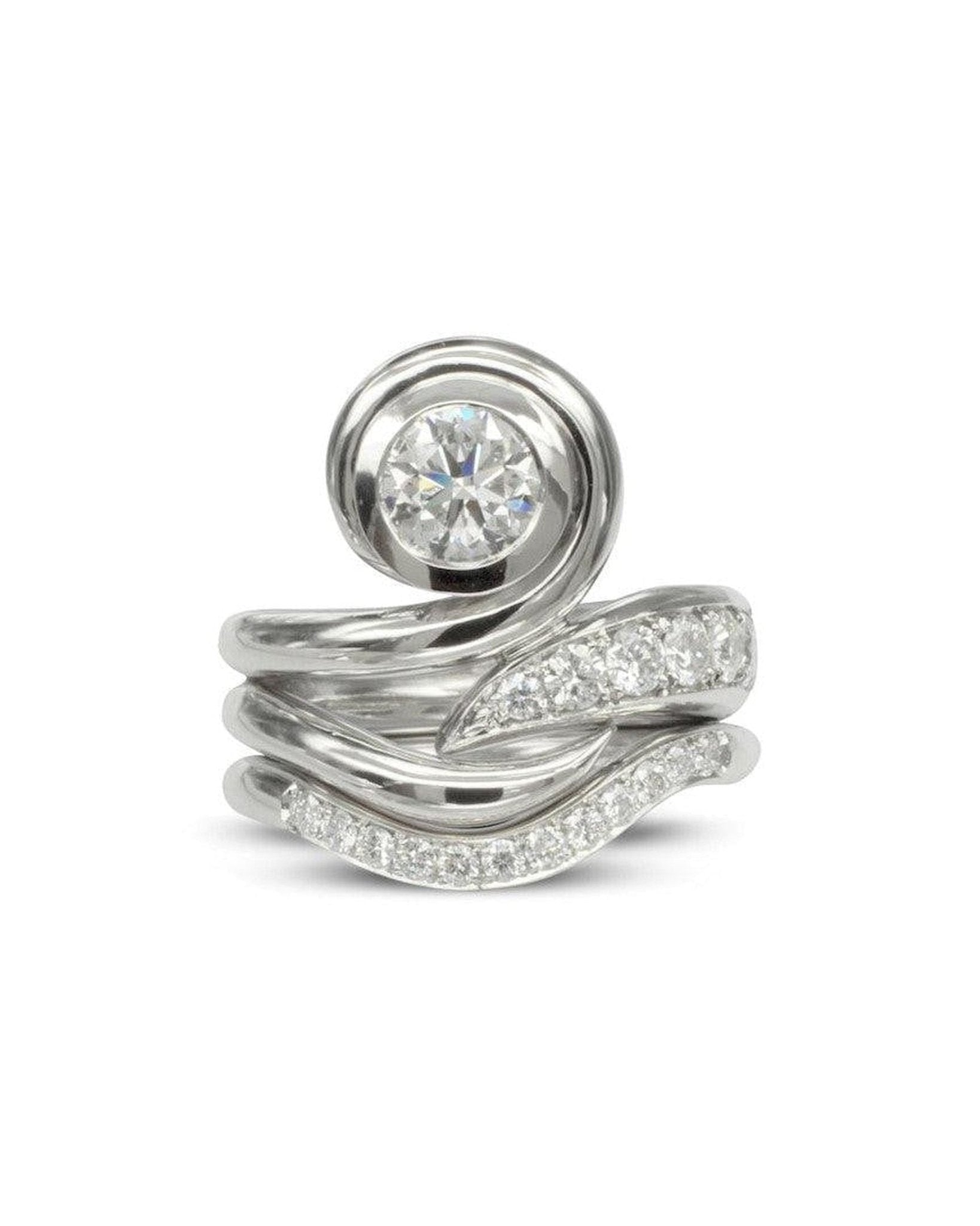 Spiky Organic Diamond and Platinum Engagement Ring Ring Pruden and Smith