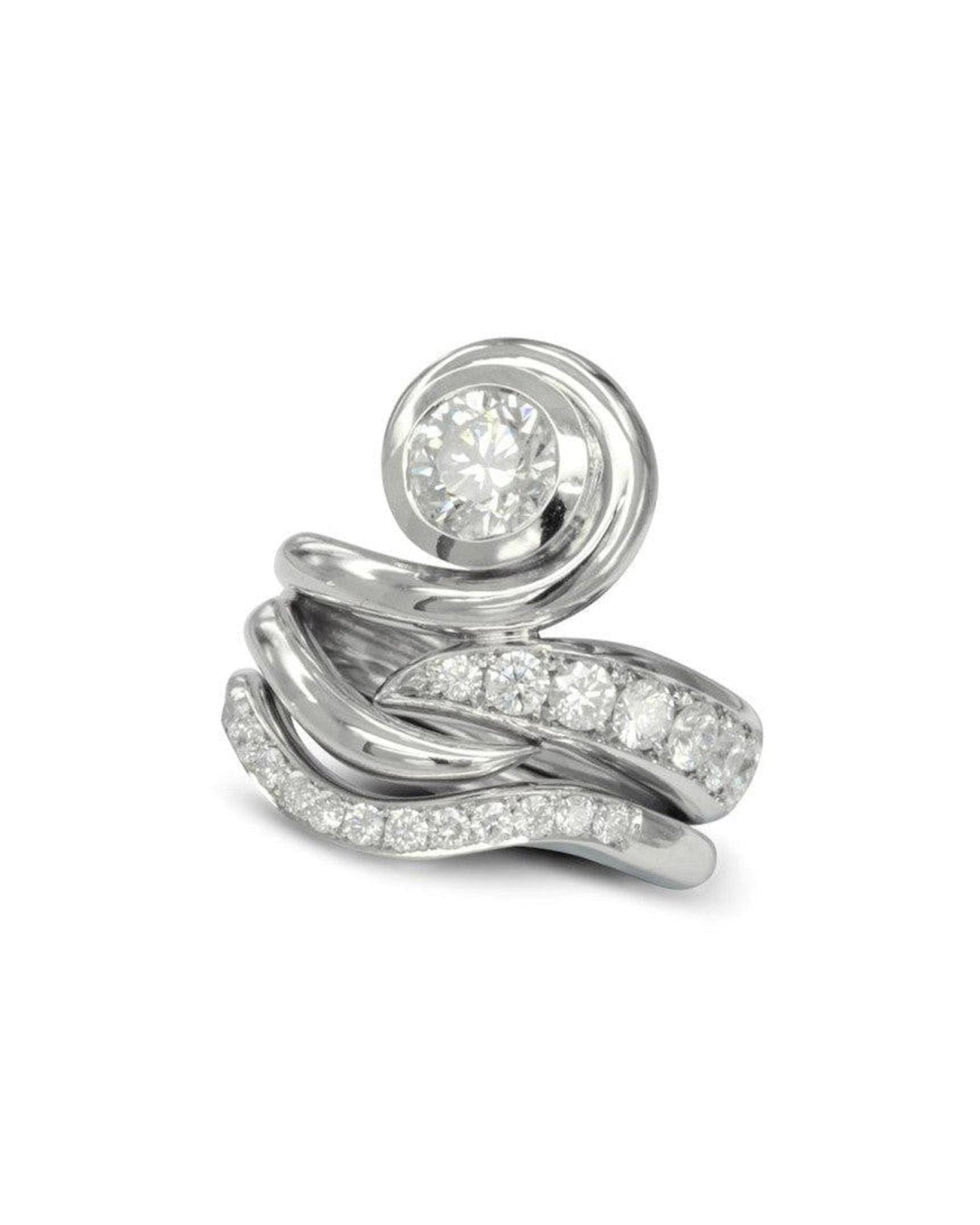 Spiky Organic Diamond and Platinum Engagement Ring Ring Pruden and Smith