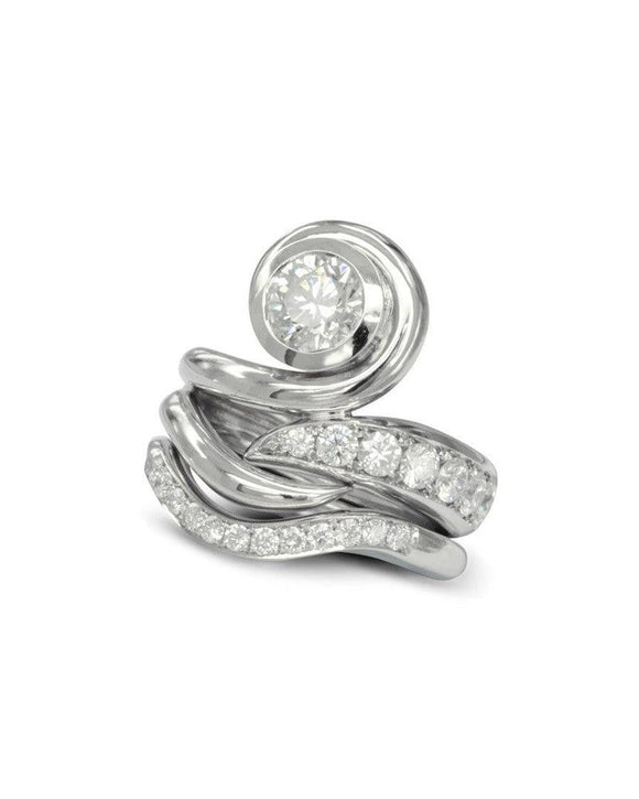 Spiky Organic Diamond and Platinum Engagement Ring Ring Pruden and Smith