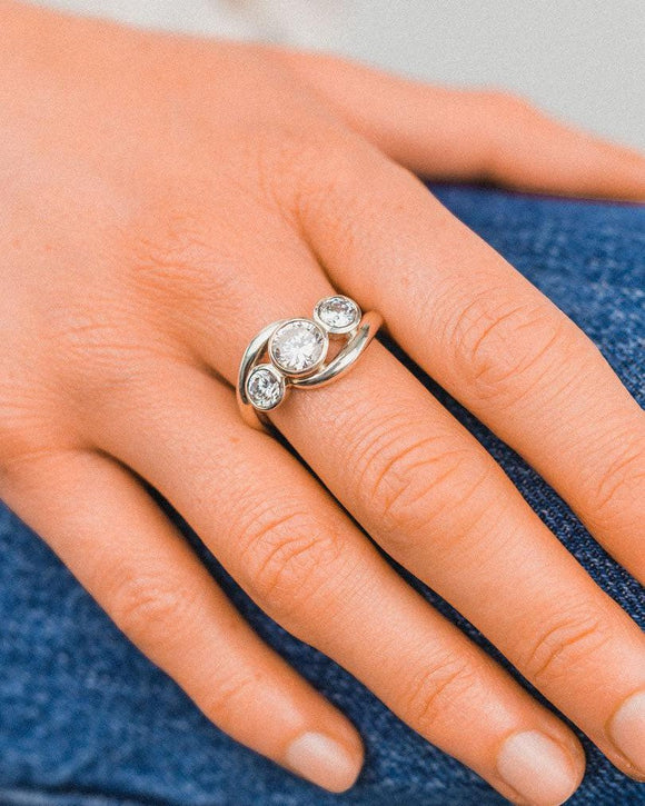 Spiky Platinum and Diamond Trilogy Ring Ring Pruden and Smith