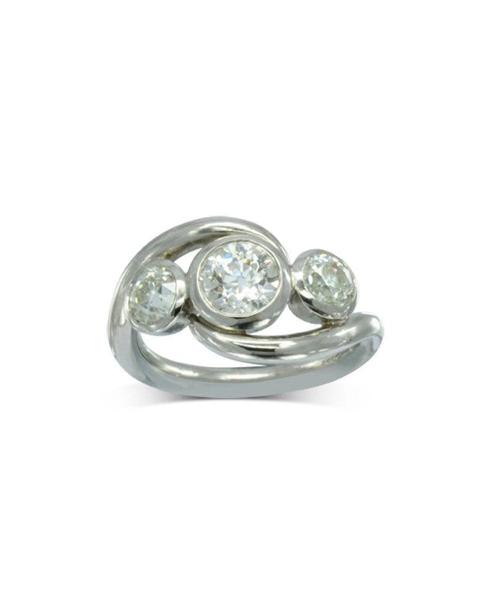 Spiky Platinum and Diamond Trilogy Ring Ring Pruden and Smith