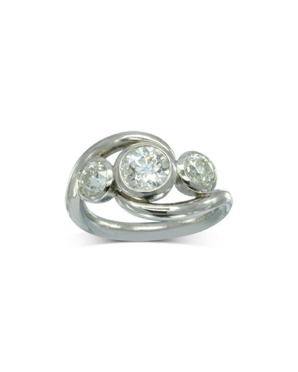 Spiky Platinum and Diamond Trilogy Ring Ring Pruden and Smith