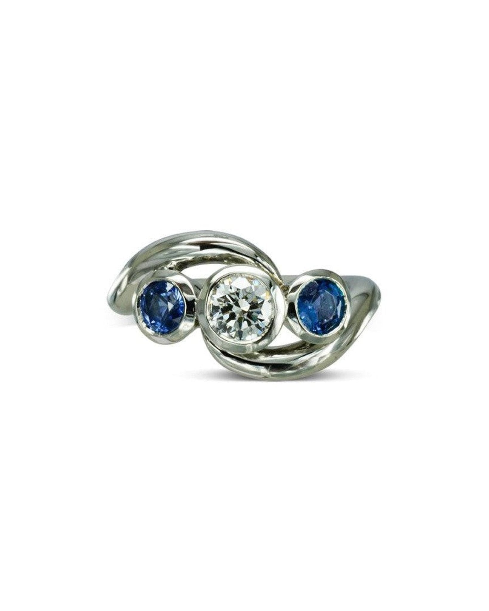 Spiky Sapphire and Diamond Trilogy Ring Ring Pruden and Smith