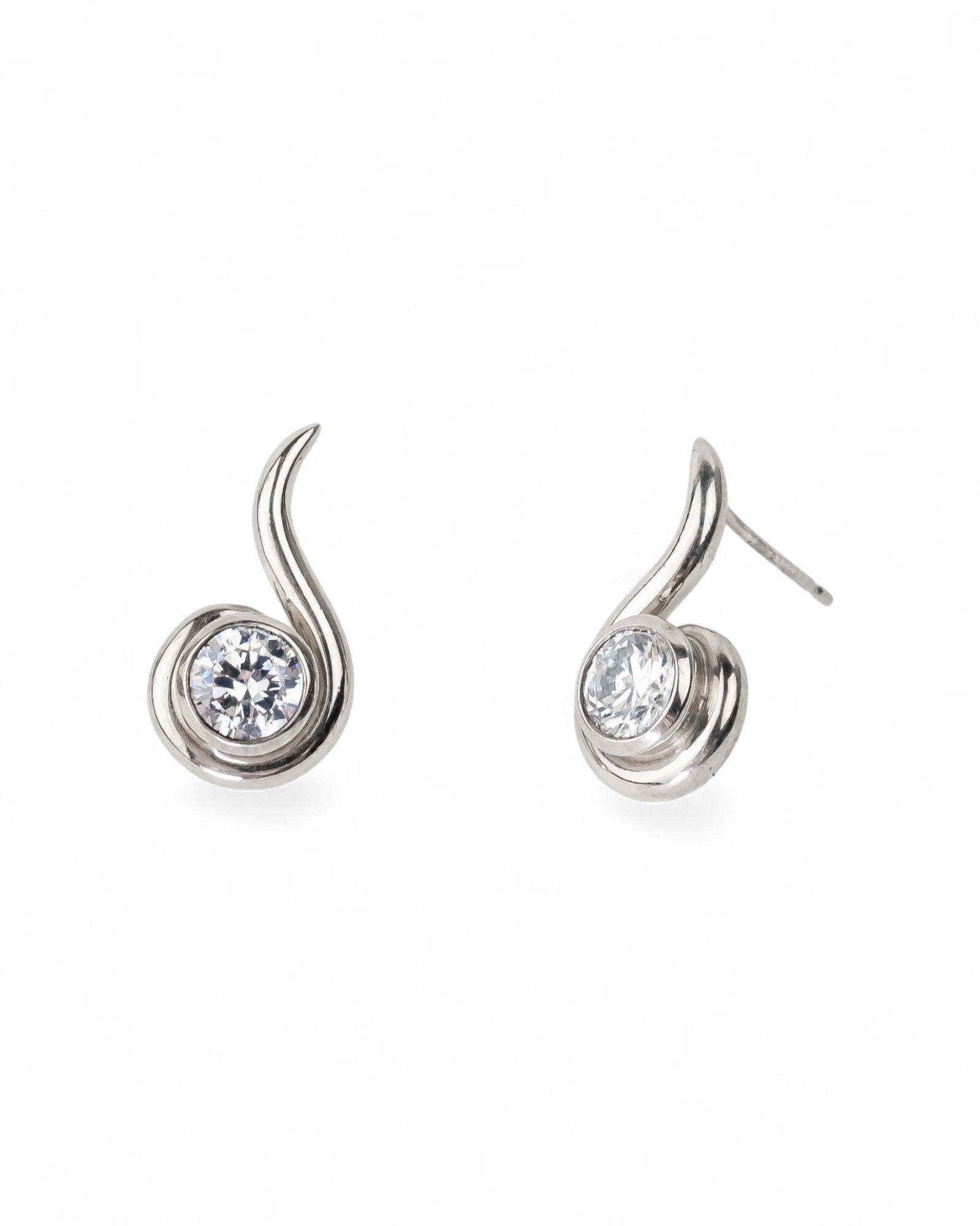 Spiky Spiral Diamond Drop Earrings (1ct) Earrings Pruden and Smith