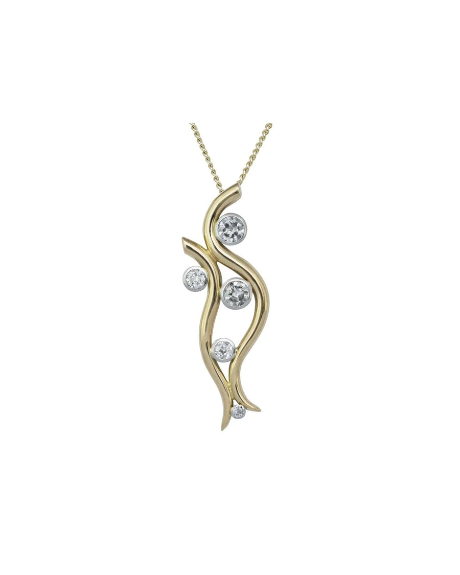 Spiky Water Bubbles Diamond 18ct Gold Pendant Pendant Pruden and Smith
