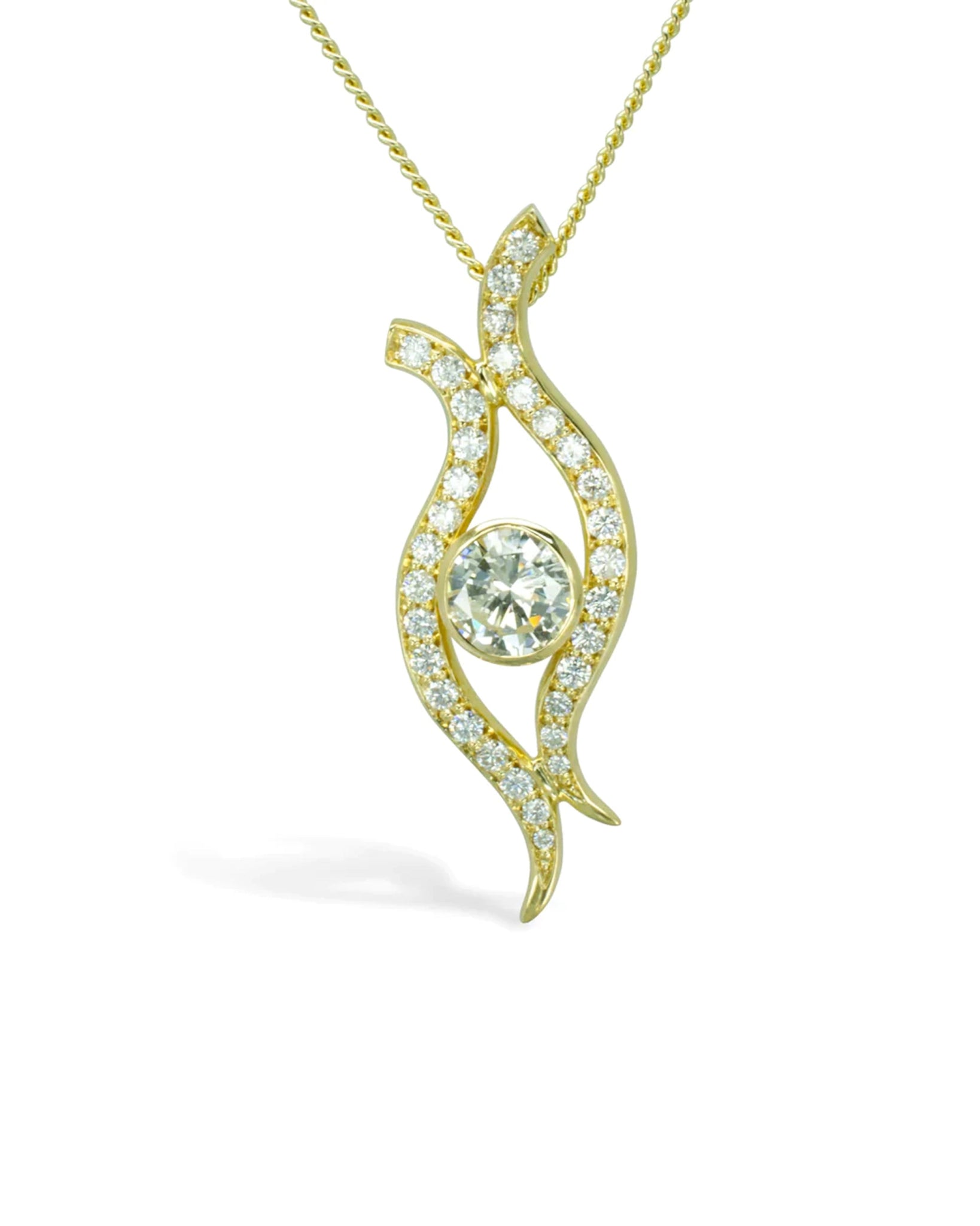 Spiky Yellow Gold Diamond Pendant Pendant Pruden and Smith
