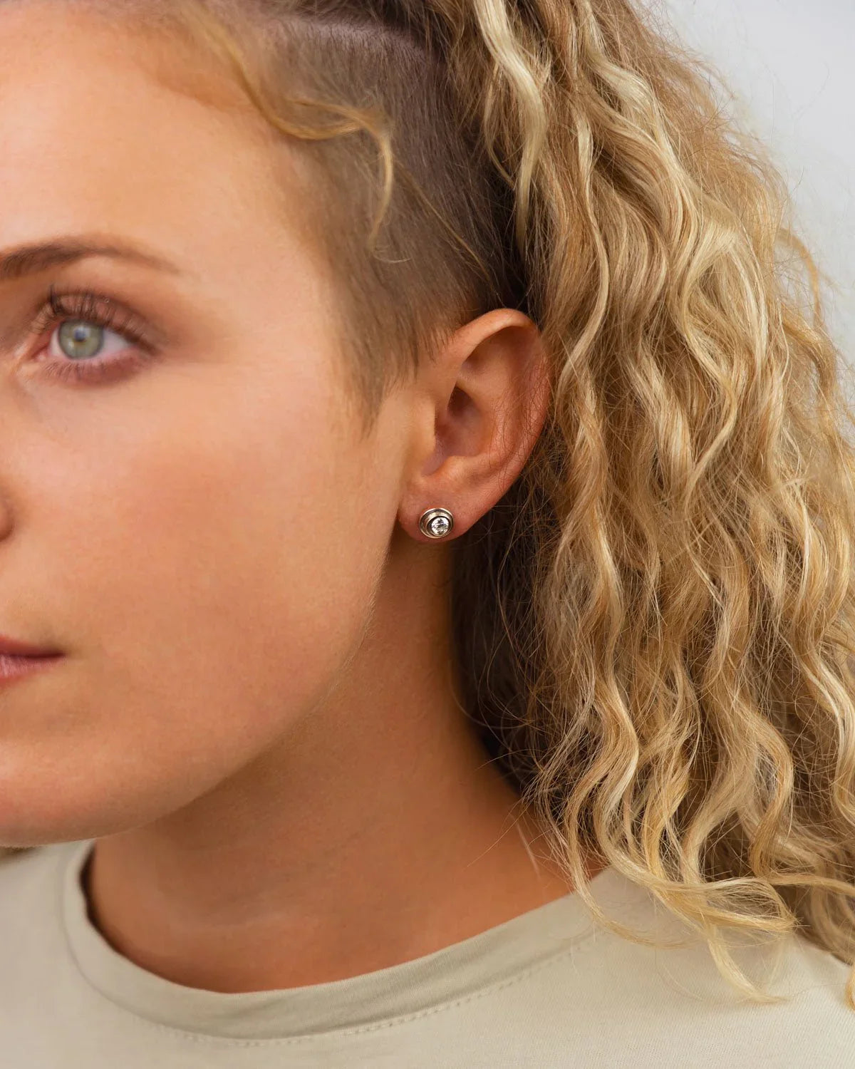 Spiral Diamond Stud Earrings Earrings Pruden and Smith