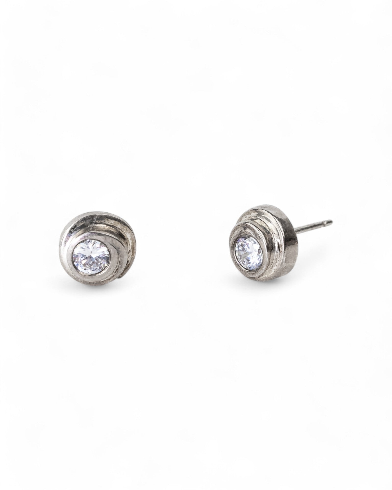 Spiral Diamond Stud Earrings Earrings Pruden and Smith