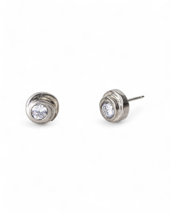 Spiral Diamond Stud Earrings Earrings Pruden and Smith
