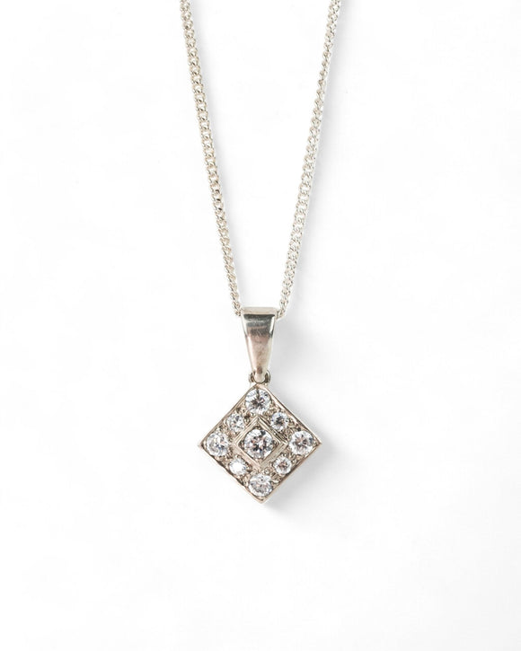 Square Cluster Diamond Pendant Pendant Pruden and Smith