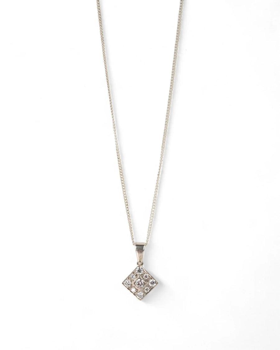 Square Cluster Diamond Pendant Pendant Pruden and Smith