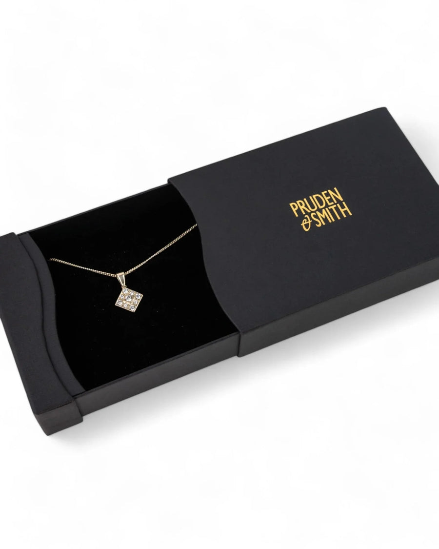 Square Cluster Diamond Pendant Pendant Pruden and Smith
