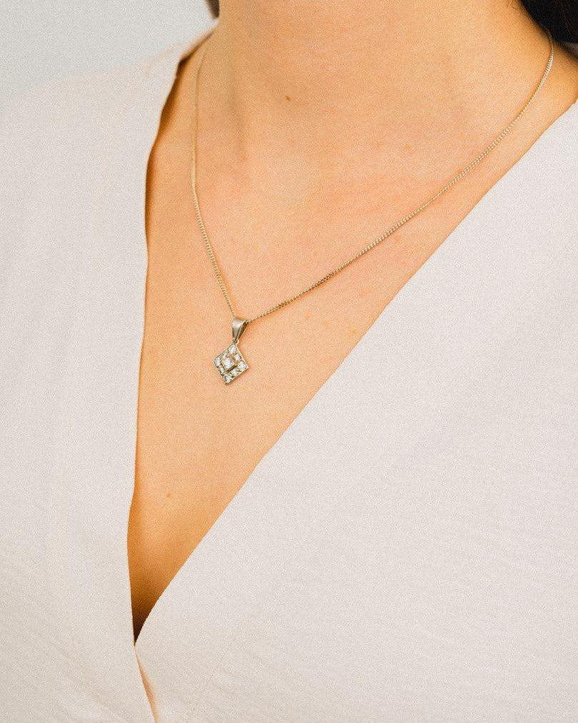 Square Cluster Diamond Pendant Pendant Pruden and Smith