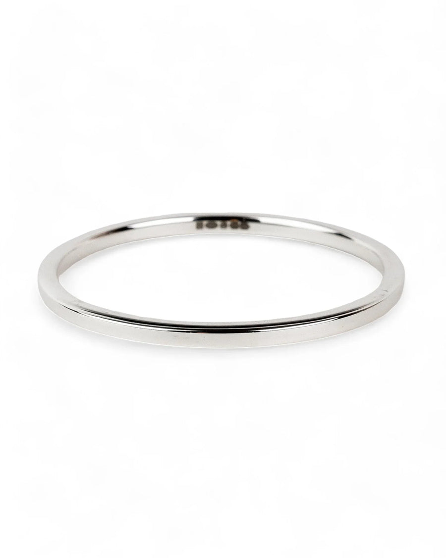 Square Section Solid Silver Bangle (4mm Polished) Bangle Pruden and Smith