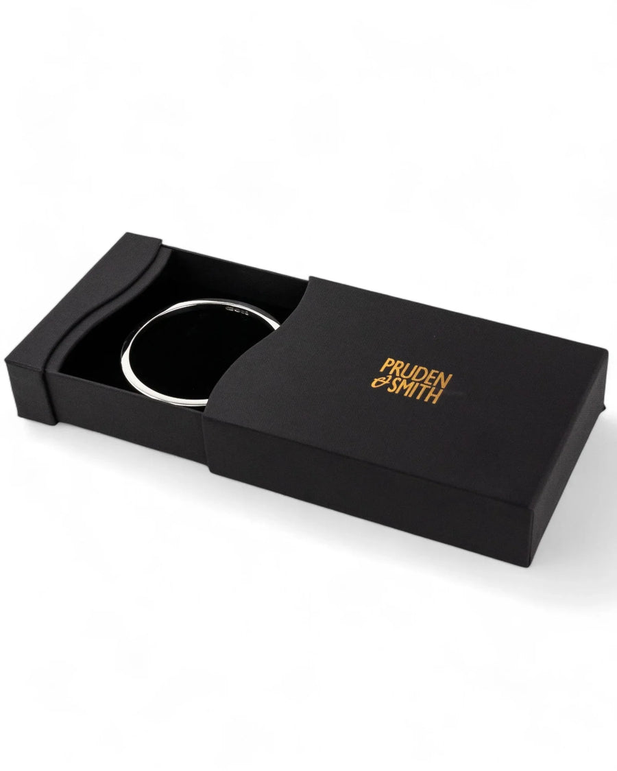 Square Section Solid Silver Bangle (4mm Polished) Bangle Pruden and Smith