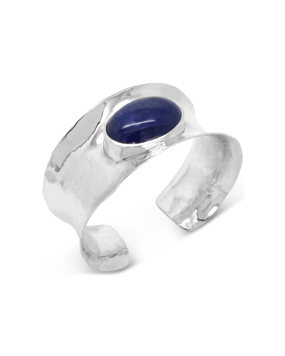 Tanzanite Solid Silver Cuff Bangle Bangle Pruden and Smith