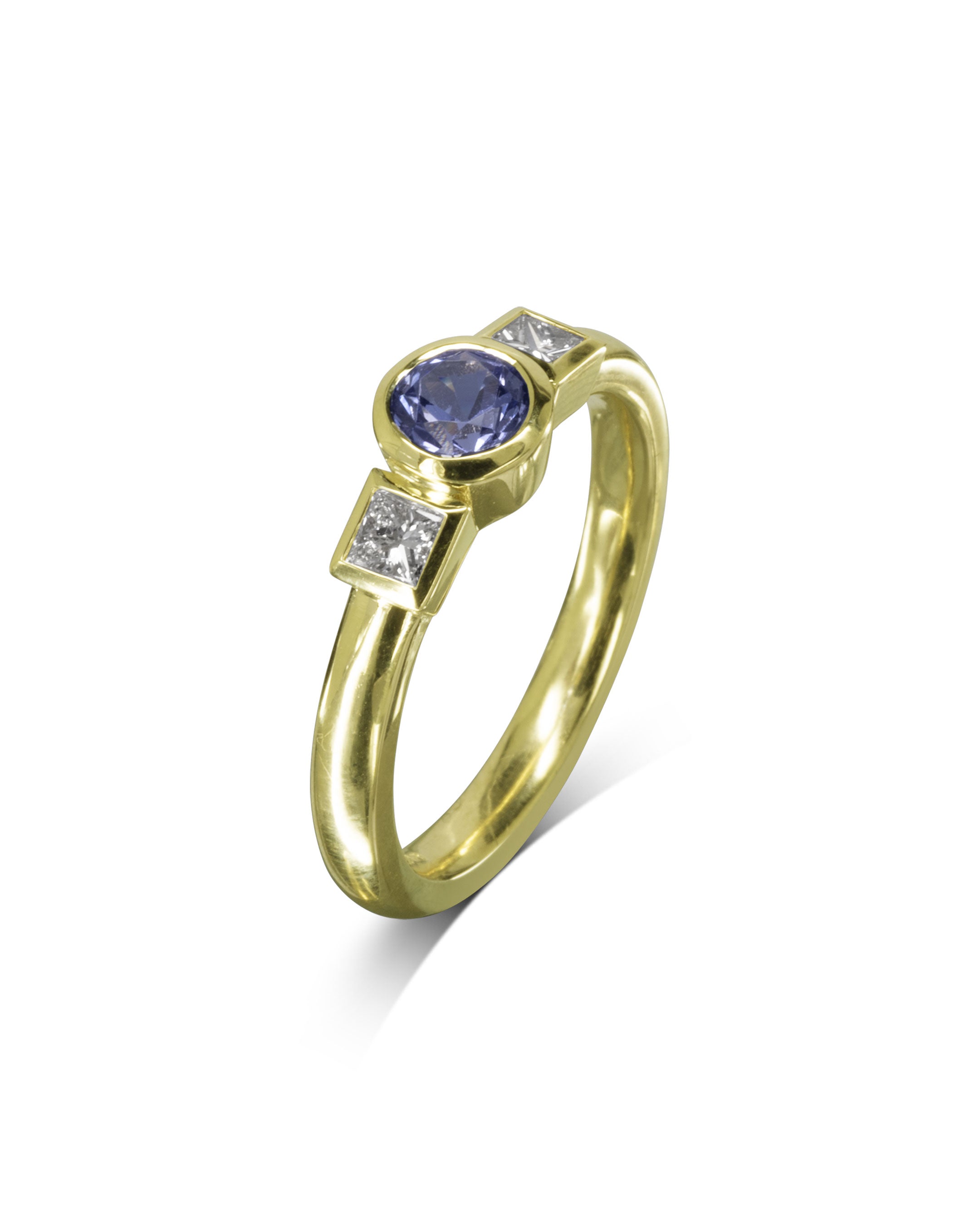 Sapphire Princess Cut Diamond Ring Pruden and Smith