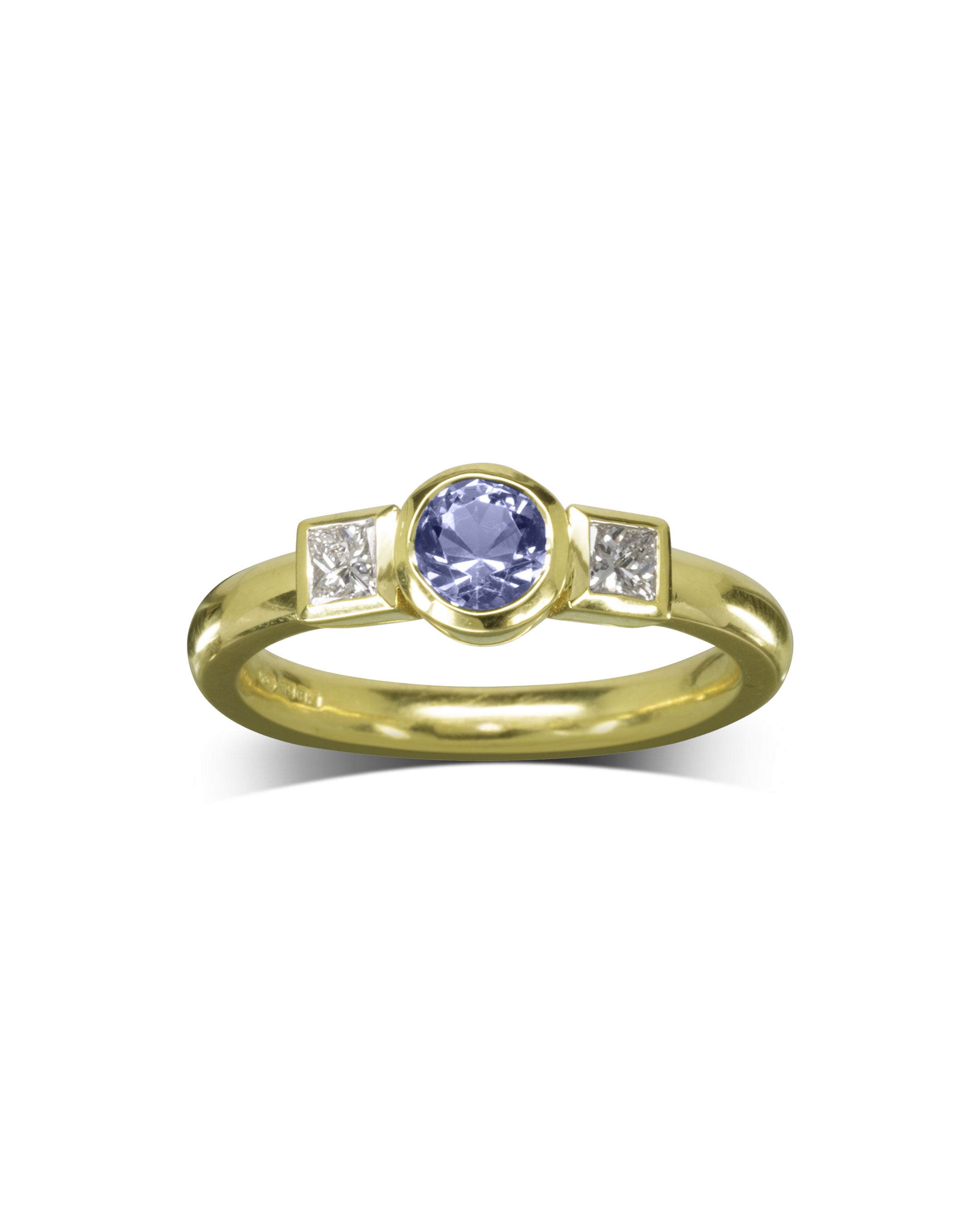 Unique Sapphire Princess Cut Diamond Ring Pruden and Smith