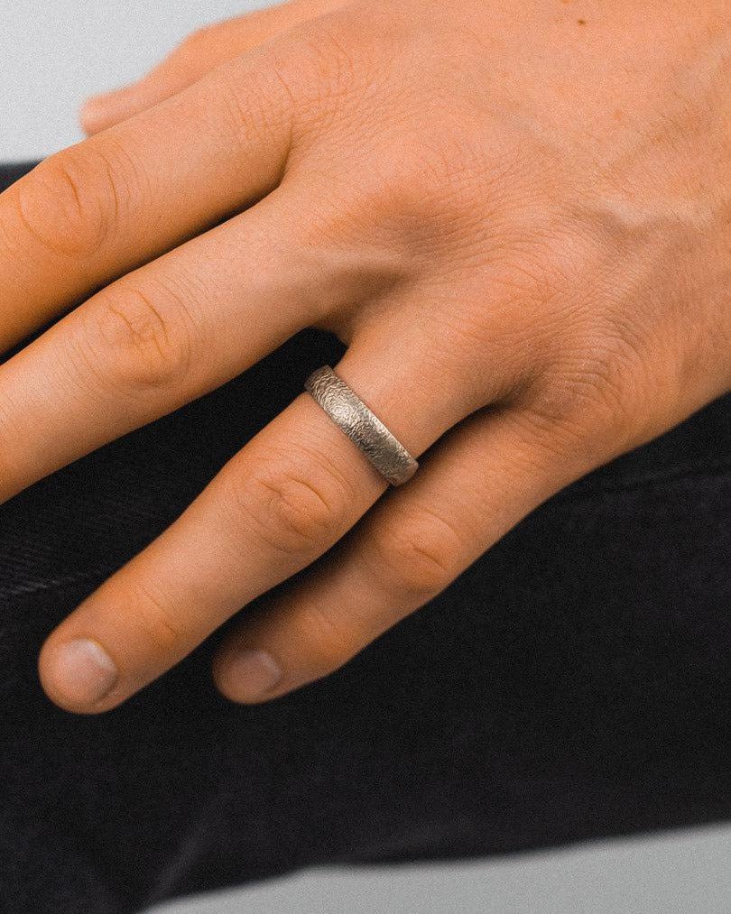 Textured Court Yellow Gold Wedding Band Ring Pruden and Smith