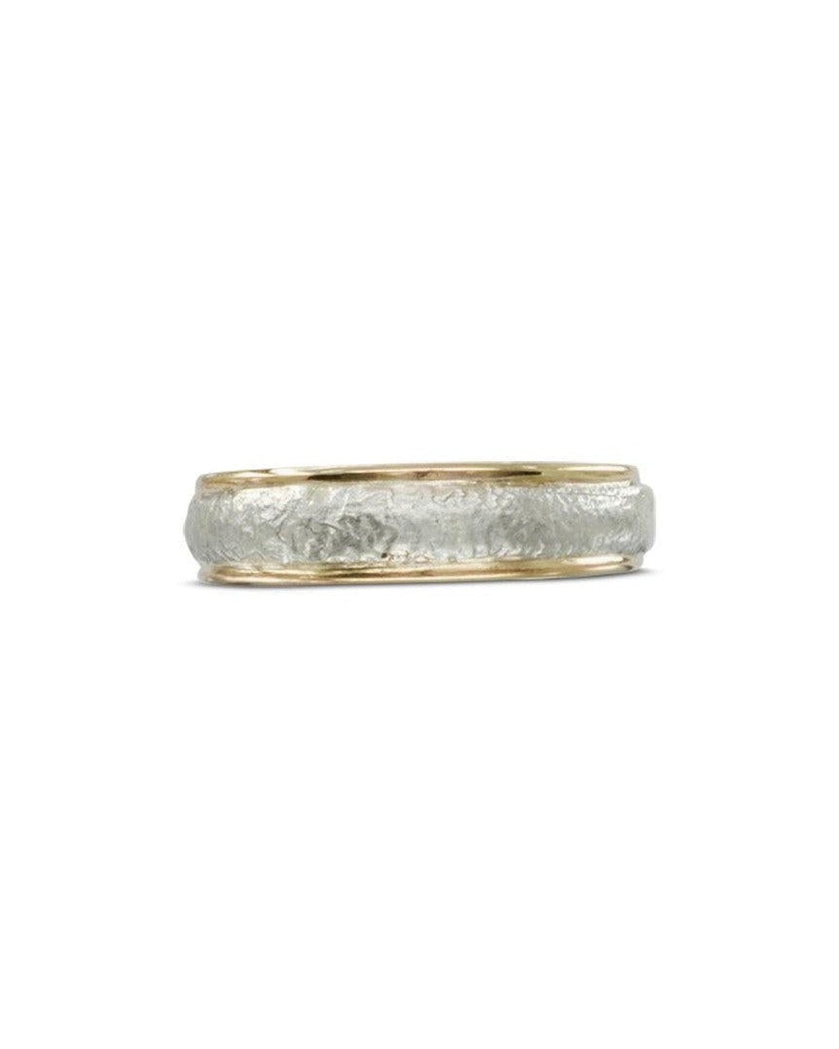 Textured Two Colour Wedding Band Ring Pruden and Smith