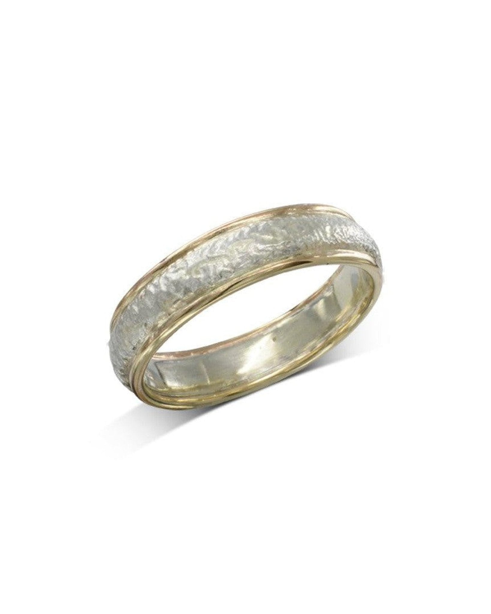 Textured Two Colour Wedding Band Ring Pruden and Smith