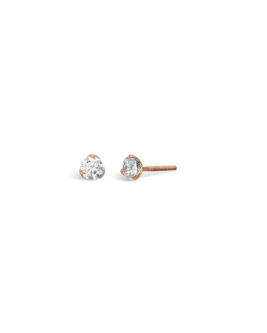 Three Claw Diamond Gold Stud Earrings Earrings Pruden and Smith