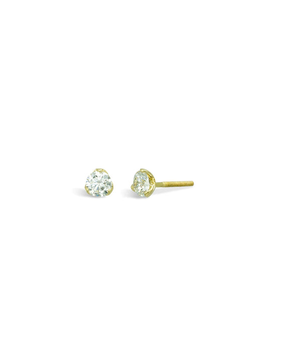 Three Claw Diamond Gold Stud Earrings Earrings Pruden and Smith 1.5cts 5.8mm (2 x 0.75ct) 18ct Yellow Gold