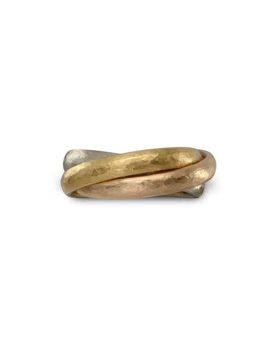 Three Colour Gold Russian Wedding Ring (Rough or Polished) Ring Pruden and Smith