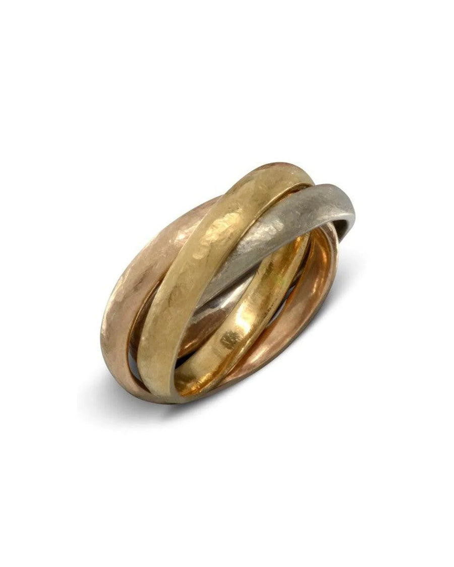 Three Colour Gold Russian Wedding Ring (Rough) Ring Pruden and Smith