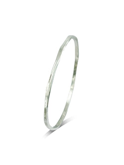 Side Hammered 9ct Solid Gold Bangle (3mm) Bangle Pruden and Smith   