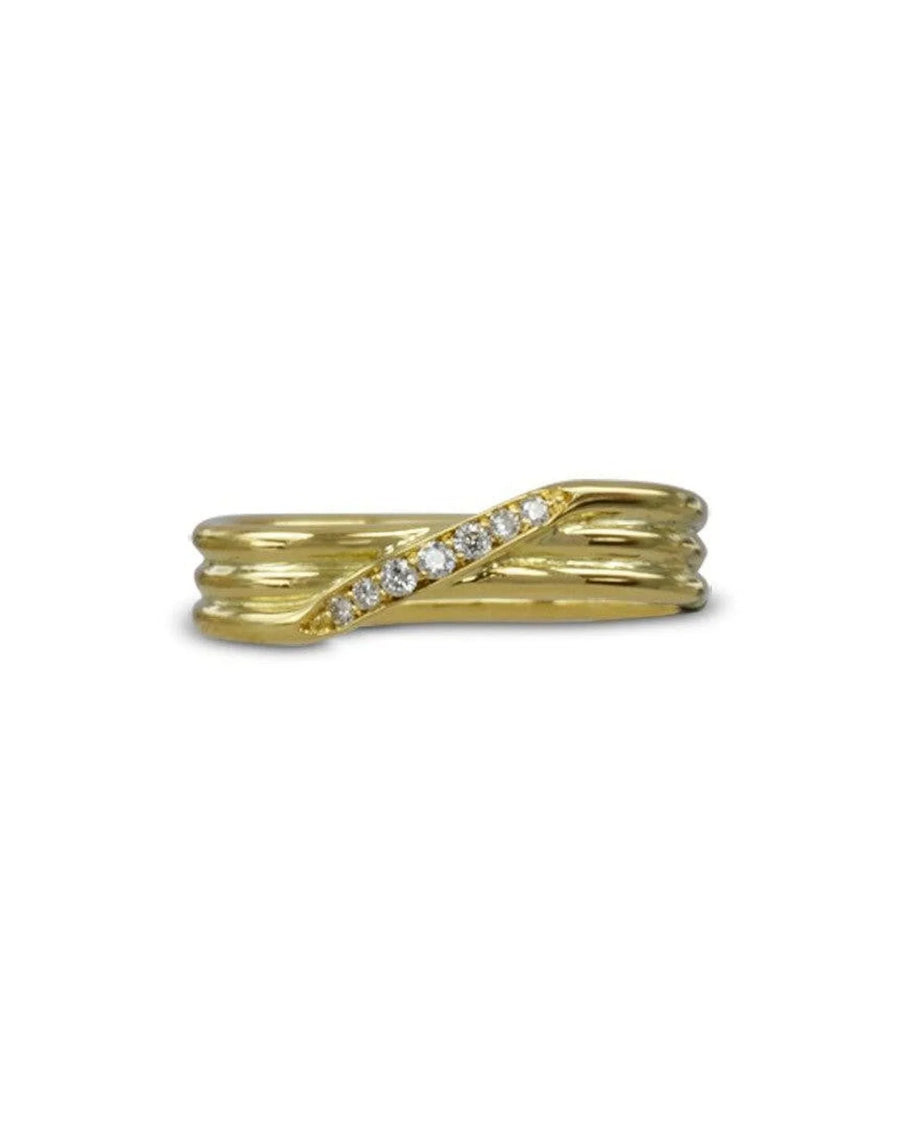 Three Strand Diamond Crossover Ring Ring Pruden and Smith 18ct Yellow Gold