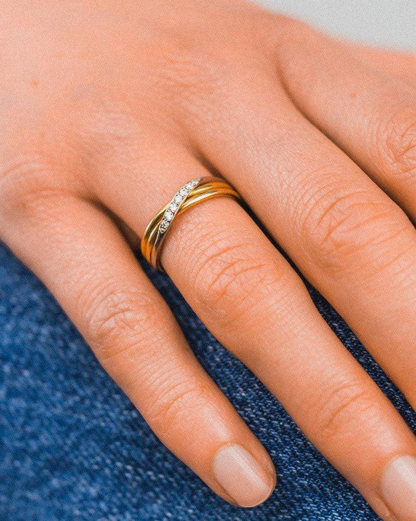 Three Strand Diamond Crossover Ring Ring Pruden and Smith