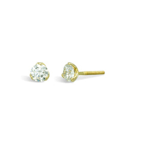 Three Claw Diamond Gold Earstuds Earring Pruden and Smith   