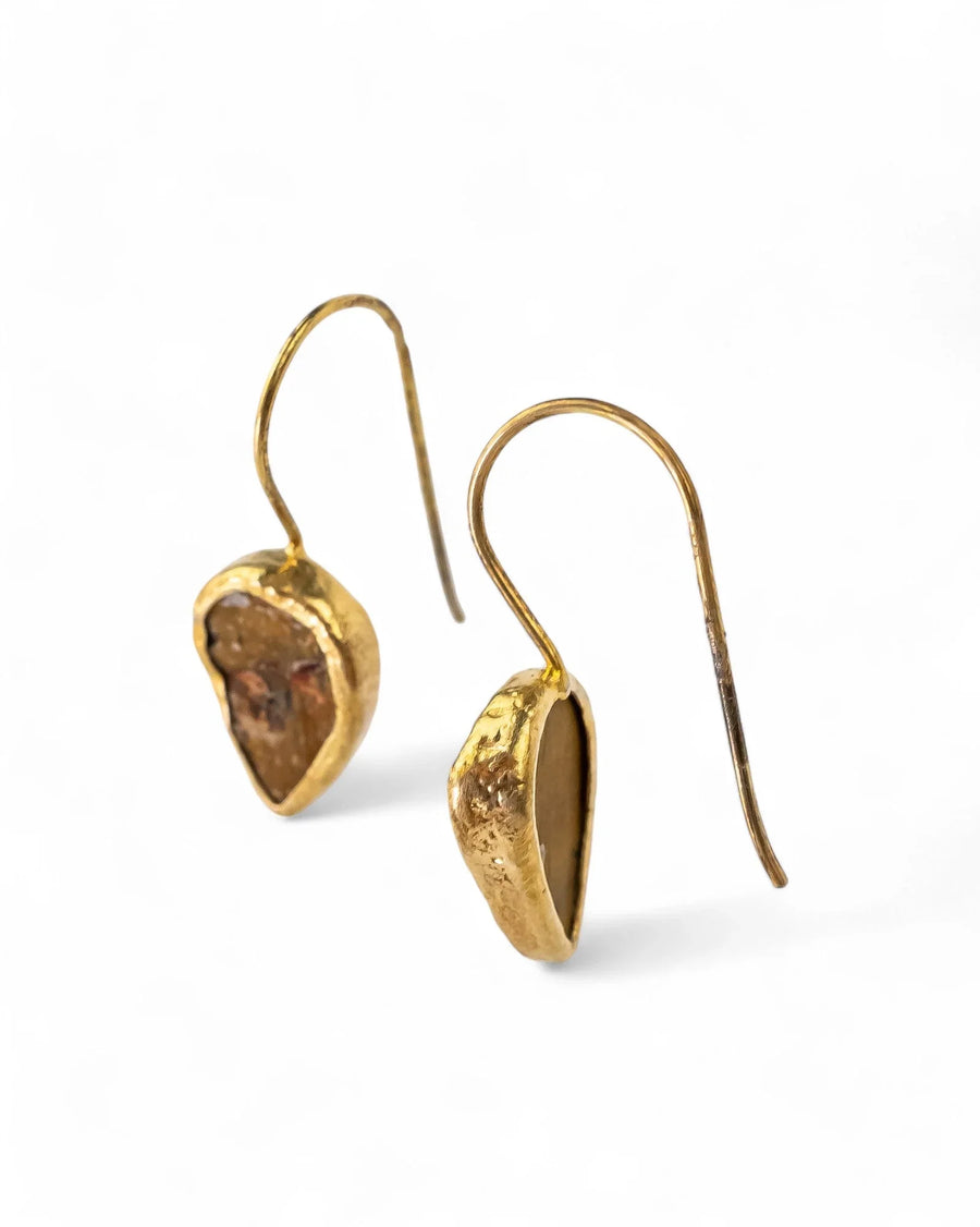Tiger's Eye Drop Earrings Earrings Pruden and Smith