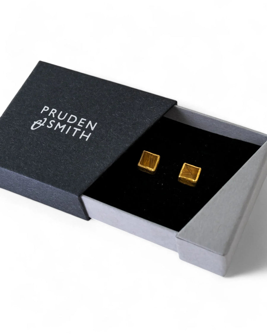 Tiger's Eye Square Stud Earrings Earrings Pruden and Smith