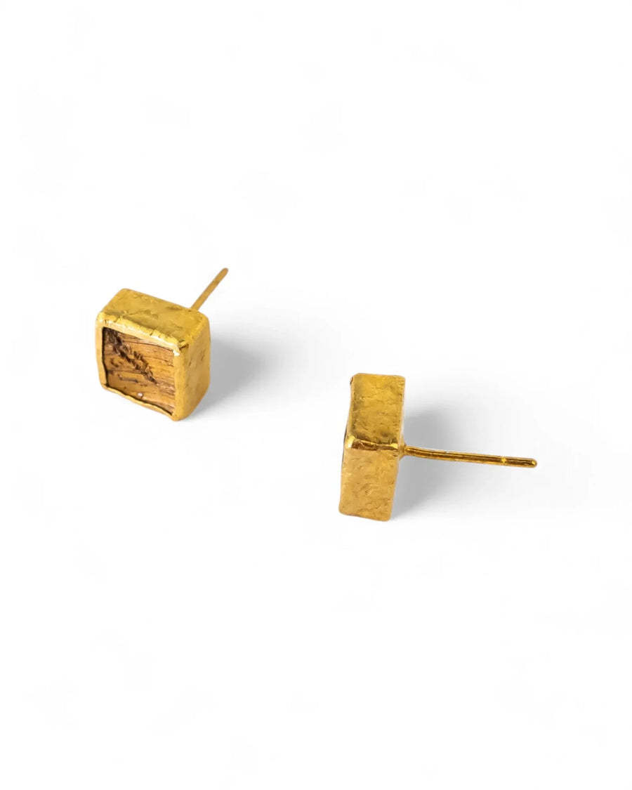 Tiger's Eye Square Stud Earrings Earrings Pruden and Smith