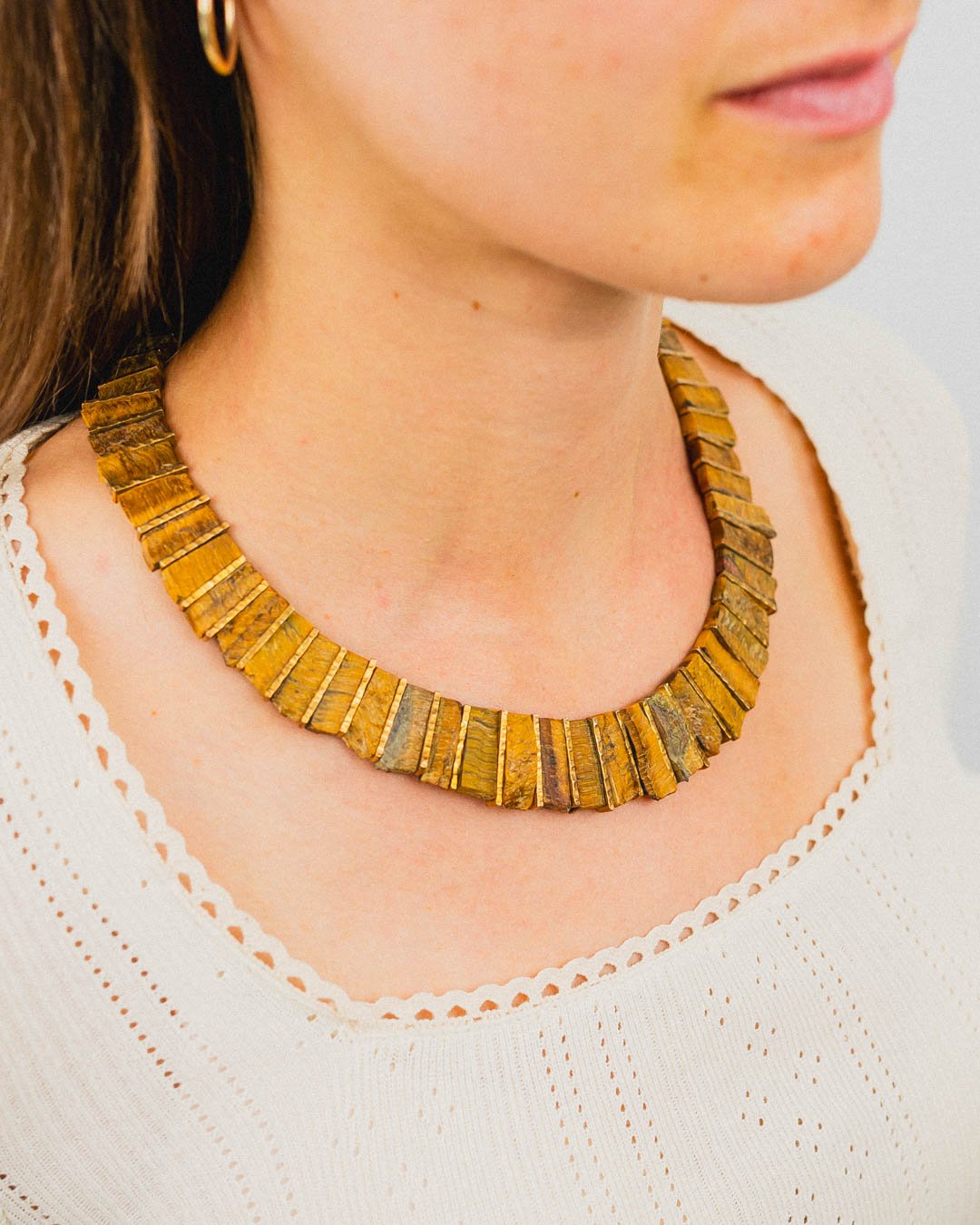 Tiger's Eye Tab Necklace Necklace Pruden and Smith