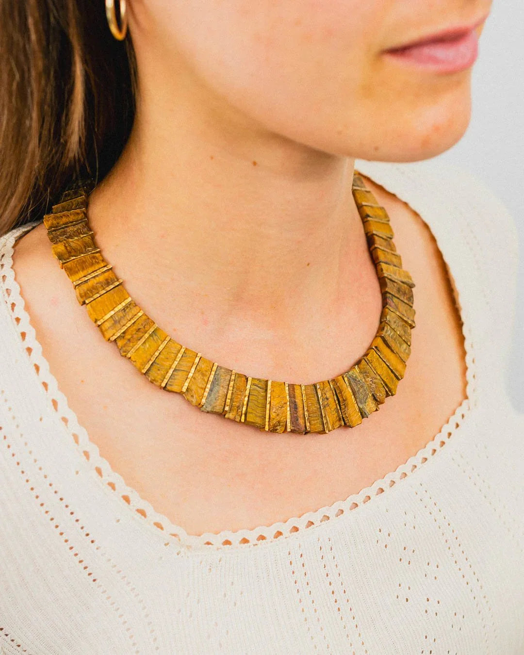 Tiger's Eye Tab Necklace Necklace Pruden and Smith