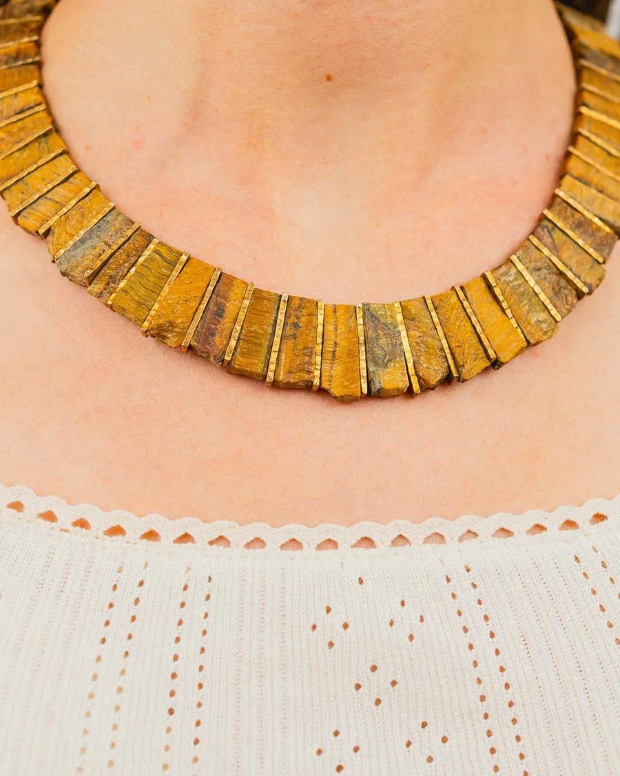 Tiger's Eye Tab Necklace Necklace Pruden and Smith