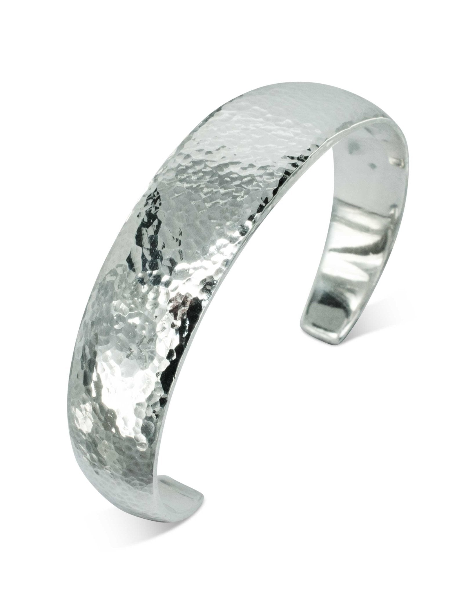 Torc Solid Silver Bangle (Wide Hammered) Bangle Pruden and Smith