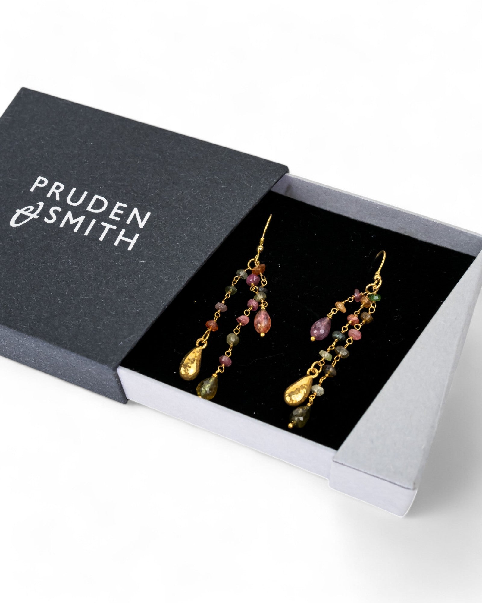Tourmaline Tassel Beaded Earrings Earrings Pruden and Smith
