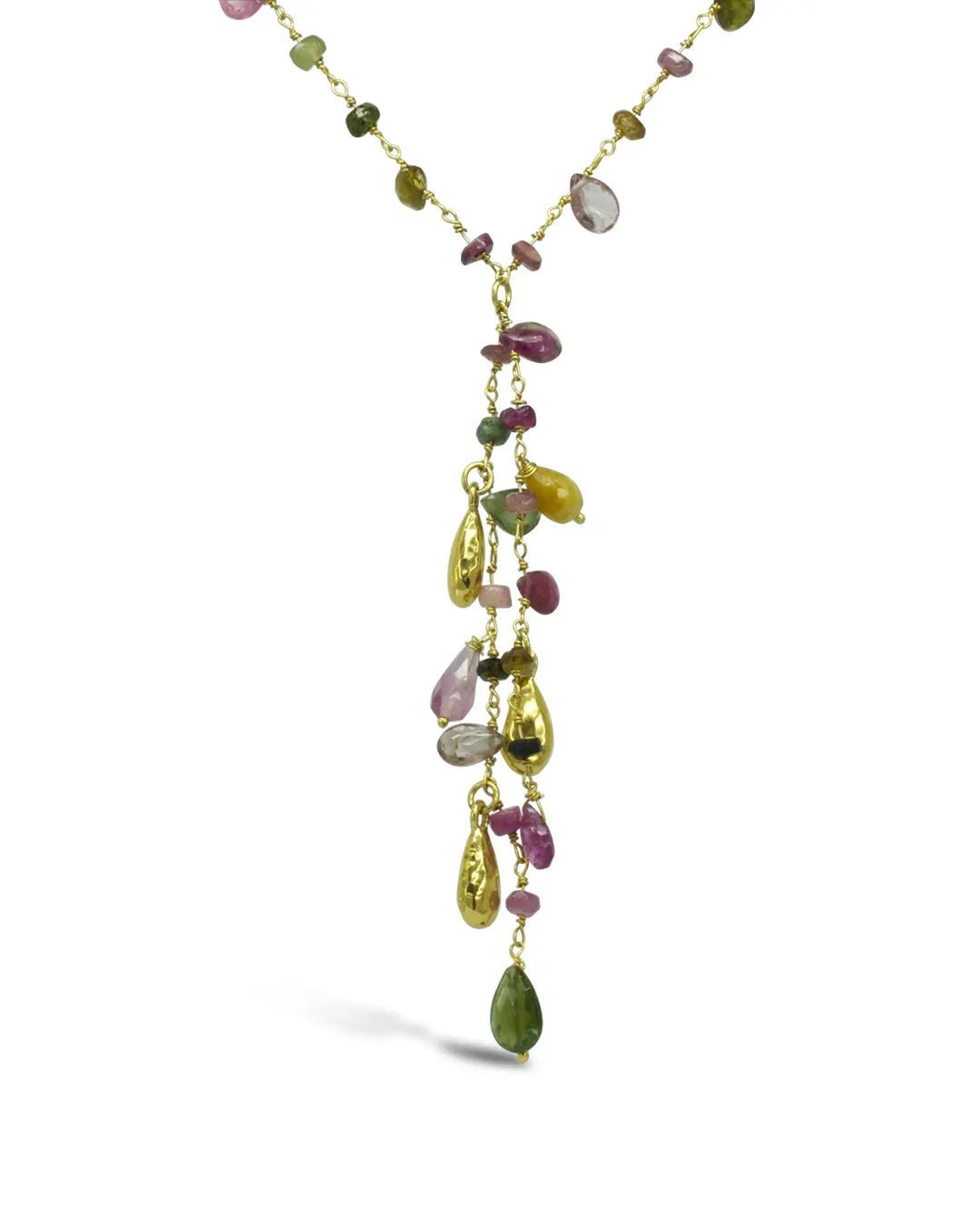 Tourmaline Tassel Beaded Necklace Necklace Pruden and Smith