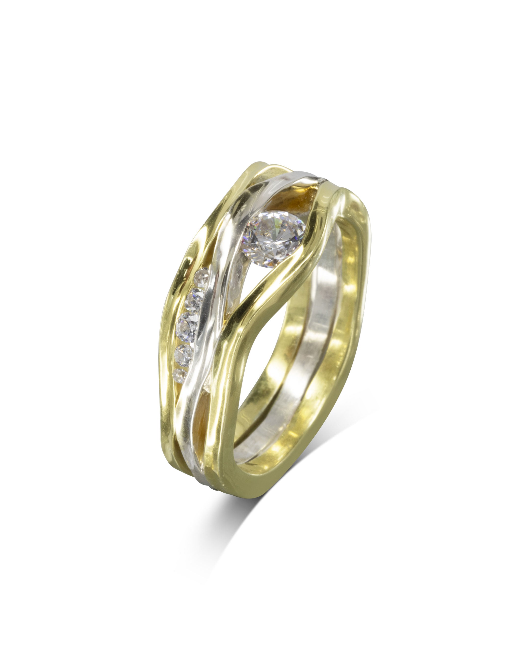 Trap Three Band Diamond Ring Ring Pruden and Smith