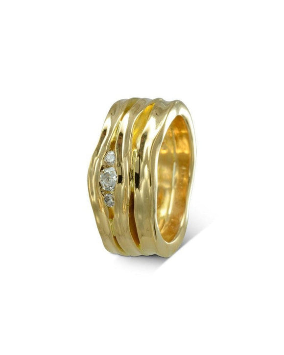 Trap 18ct Yellow Gold Diamond Engagement and Wedding Band Set Ring Pruden and Smith