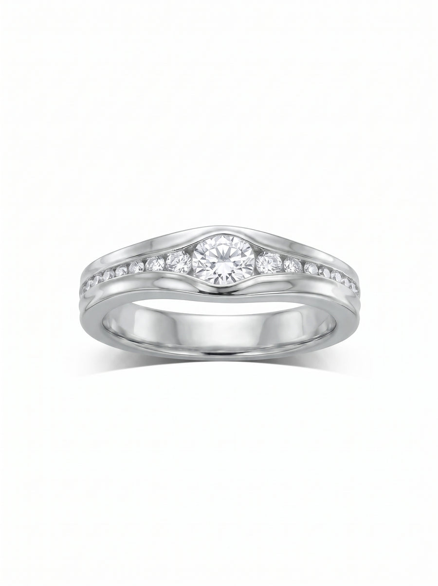 Trap Diamond Engagement Ring (4mm)