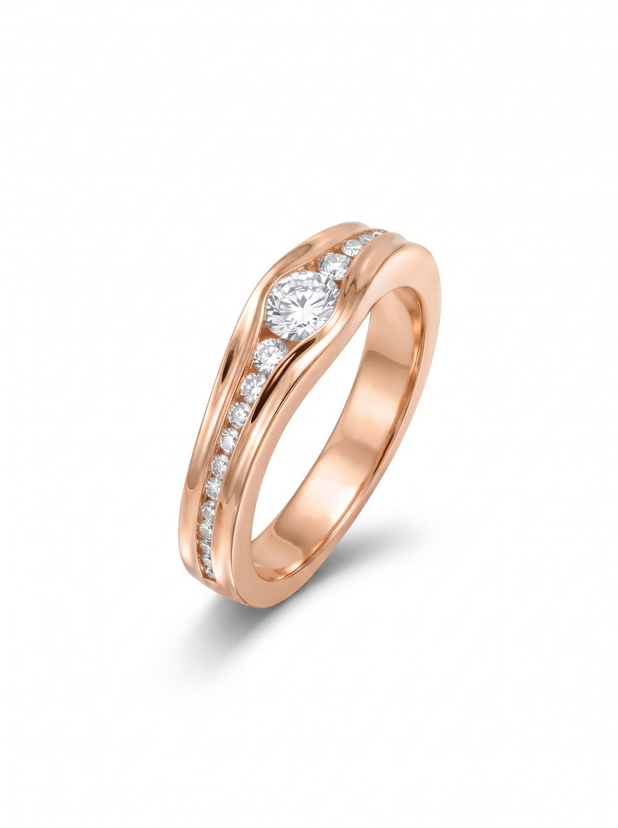 Trap Diamond Engagement Ring (4mm)